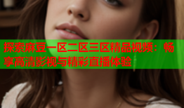 探索麻豆一区二区三区精品视频：畅享高清影视与精彩直播体验