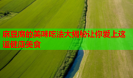 麻豆腐的美味吃法大揭秘让你爱上这道健康美食
