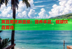 黄豆黑芝麻豆浆：营养丰富，健康饮品首选