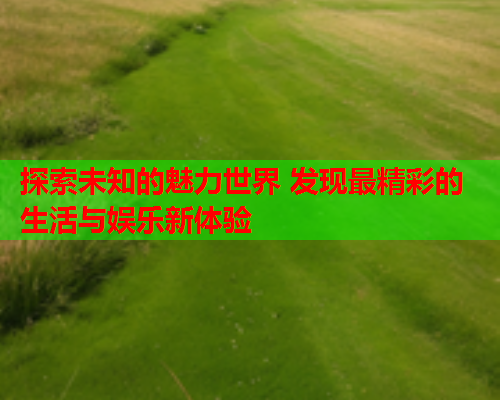 探索未知的魅力世界 发现最精彩的生活与娱乐新体验