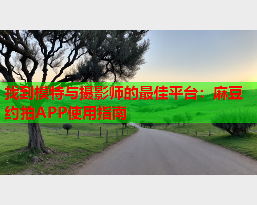 找到模特与摄影师的最佳平台：麻豆约拍APP使用指南